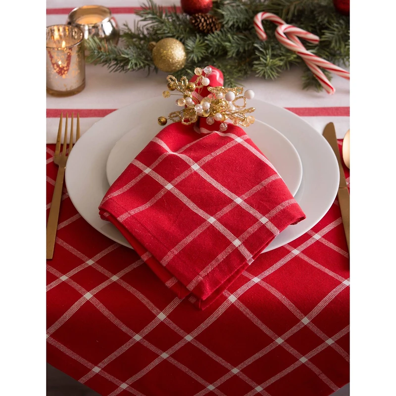 DII® Holly Berry Plaid Tablecloth
