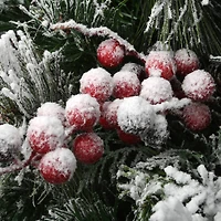 18" Snowy Bedford Urn Filler with Battery Operated LED Lights