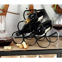 10" Black Metal Industrial Wine Holder Rack