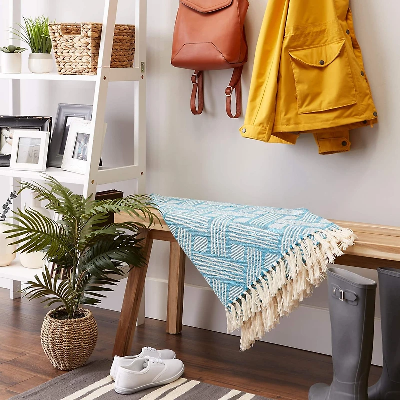 DII® Teal Basket Weave Woven Throw