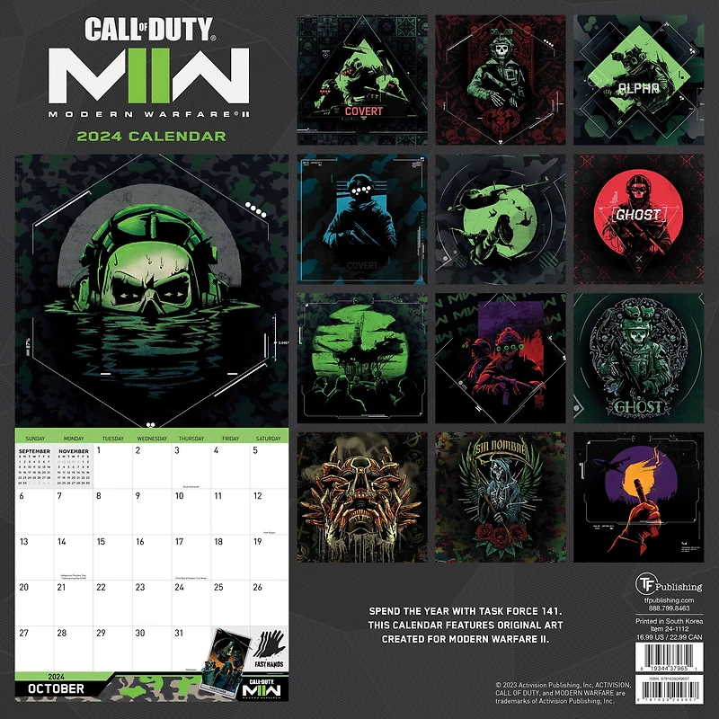 TF Publishing 2024 Call of Duty Wall Calendar