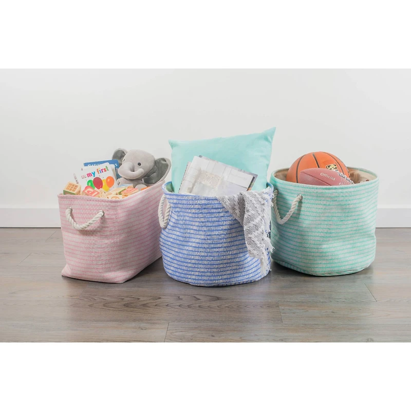 DII® Medium Round Aqua Keeping Score Polyester Bin