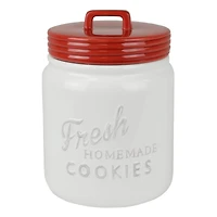 DII® 9" Red & White Ceramic Cookie Jar