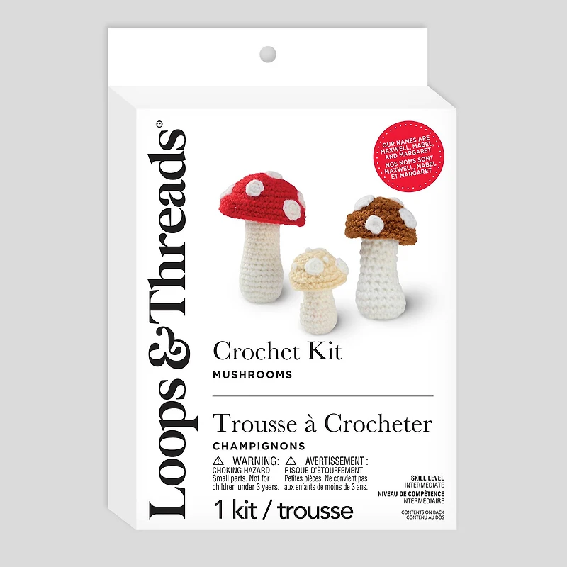 Intermediate Mushrooms Amigurumi Crochet Kit by Loops & Threads®