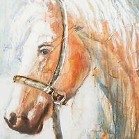 Brown Traditional Horse Canvas Wall Art, 47" x 32"