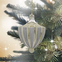 8.5" Gold & Silver Glitter Pointed Top Ornament by Ashland®