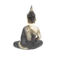 Brass Bohemian Polystone Sculpture, Buddha 16" x 12" x 6"