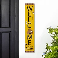 Glitzhome® 42" Wood Bees WELCOME Porch Sign