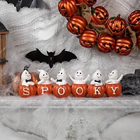 15.5" Ghosts and Pumpkins "Spooky" Halloween Decoration
