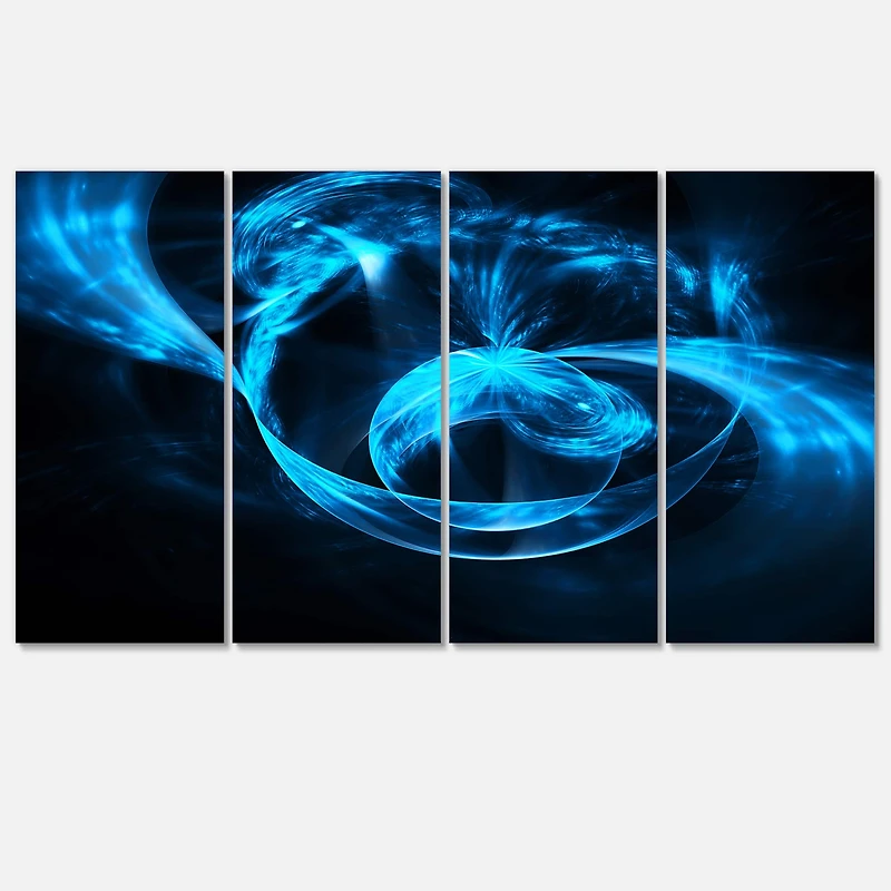 Designart - Fractal 3D Circled Blue Waves