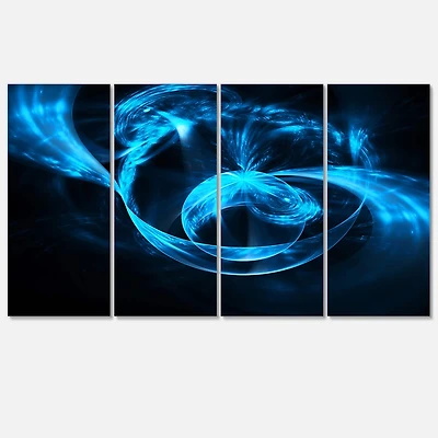 Designart - Fractal 3D Circled Blue Waves