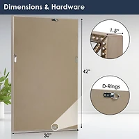 Silver Champagne Beaded Frame Accent Beveled Wall Mirror - 30" x 42"