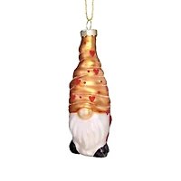 Wizardi 12" Yellow Gnome Christmas Glass Ornament