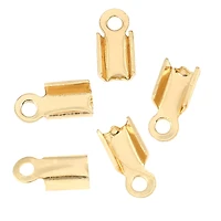 9.5mm Gold Folding End Crimps, 56ct. by Bead Landing™