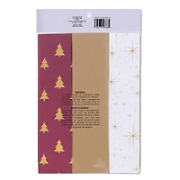 Burgundy & Gold Stars & Trees Tissue Paper, 24ct. by Celebrate It™