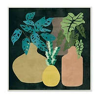 Stupell Industries Decorative Vases with Tropical Palms over Black,12" x 12"