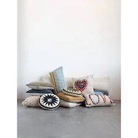 Love Chindi Appliqued Cotton Pillow