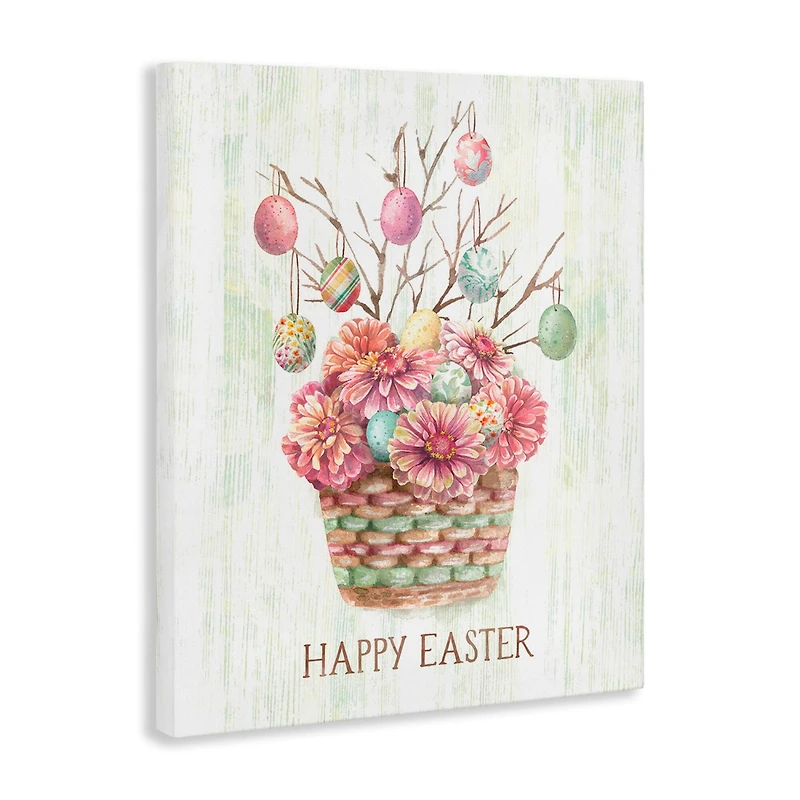 Stupell Industries Happy Easter Bouquet Canvas Wall Art