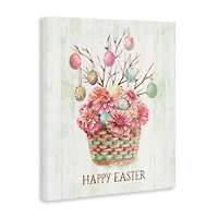 Stupell Industries Happy Easter Bouquet Canvas Wall Art