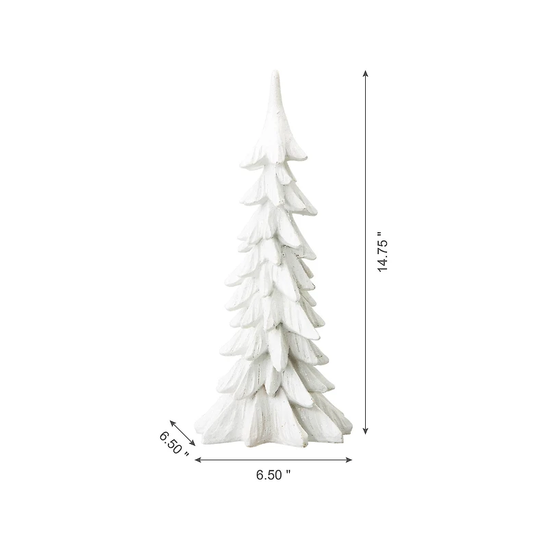 Glitzhome® 14.75" White Christmas Tree Table Décor