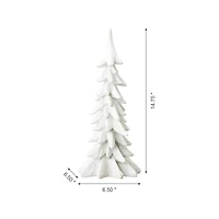 Glitzhome® 14.75" White Christmas Tree Table Décor