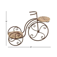 Brown Metal Farmhouse Bicycle Plantstand, 25" x 19"