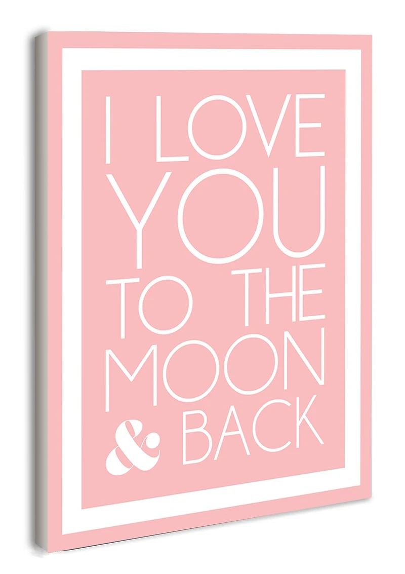  Stupell Industries Pink & White I Love You To The Moon Wall Plaque