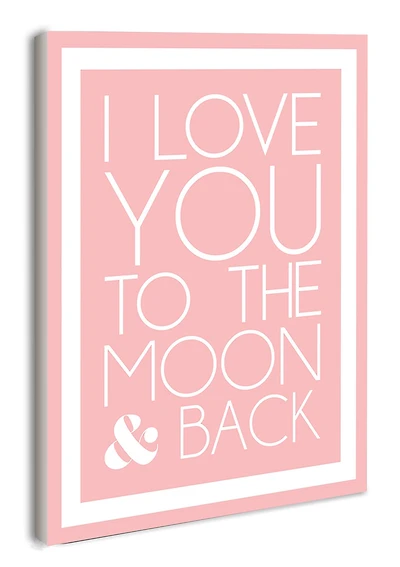  Stupell Industries Pink & White I Love You To The Moon Wall Plaque