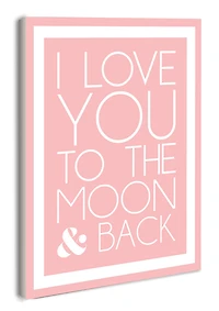 Stupell Industries Pink & White I Love You To The Moon Wall Plaque