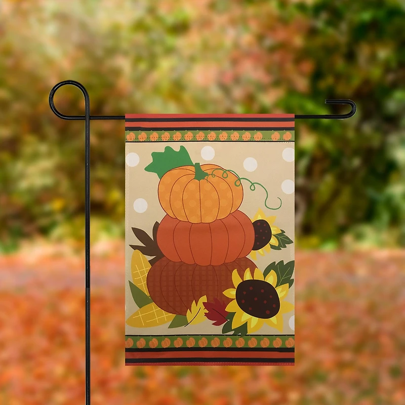 12.5" x 18" Pumpkins & Sunflowers Autumn Garden Flag