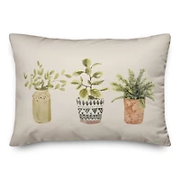 Potted Plants In A Row 14" x 20" Throw Pillow