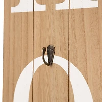 Glitzhome 42"H Wooden Brown "HOME" Porch Sign with 3 Changable Wreaths