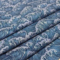 Feldman Blue Asian Wave Cotton Fabric