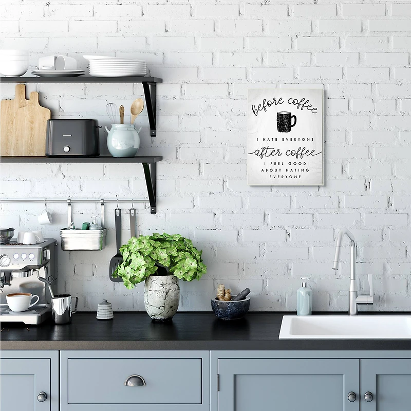 Stupell Industries Before Coffee Hate Everyone Wall Plaque