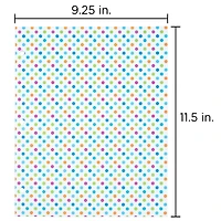 JAM Paper Polka Dots Glossy Laminated Two Pocket 3 Hole Punch School Folders, 6ct.