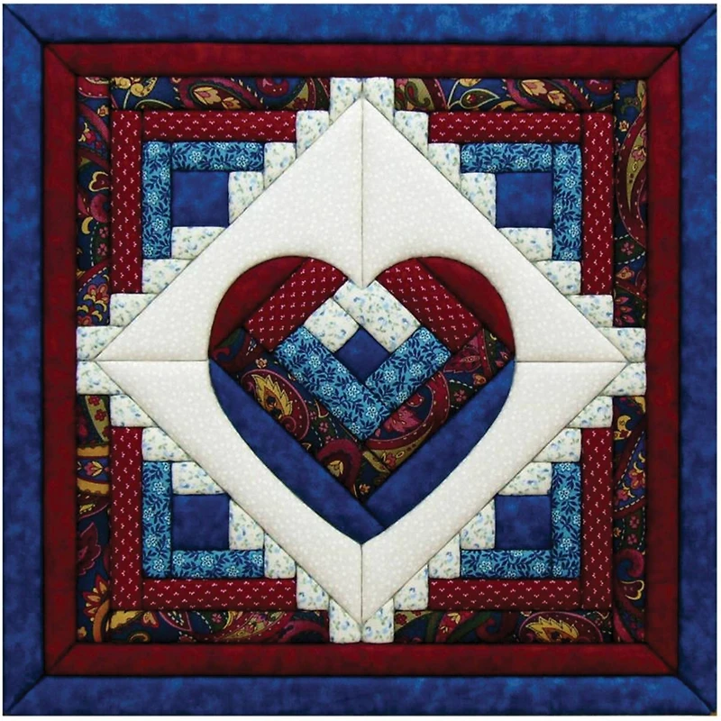 Quilt Magic® Log Cabin Heart No Sew Wall Hanging Kit