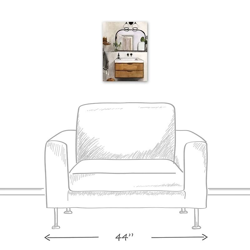 Modern Bathroom 12" x 16" Canvas Wall Art