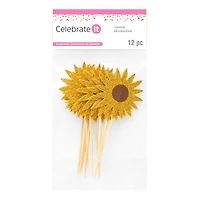 Glittery Sunflower Treat Toppers by Celebrate It®