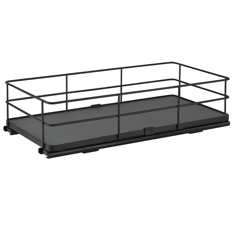 Organize It All Matte Black Slide Out Shelf Organizer