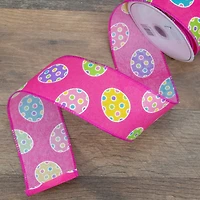 2.5" x 10yd. Easter Egg Design Wired Spring Craft Ribbon