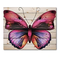 Designart - Bright Pink Butterfly Portrait