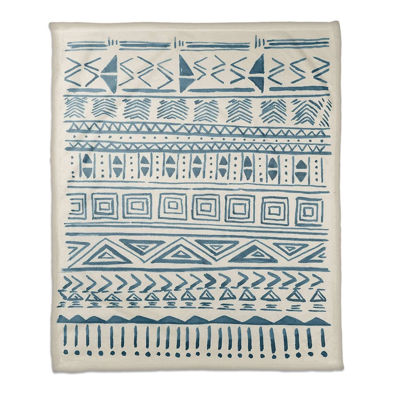 Blue Aztec 50" x 60" Coral Fleece Blanket