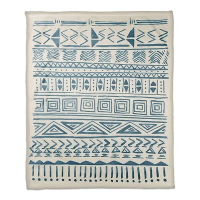 Blue Aztec 50" x 60" Coral Fleece Blanket