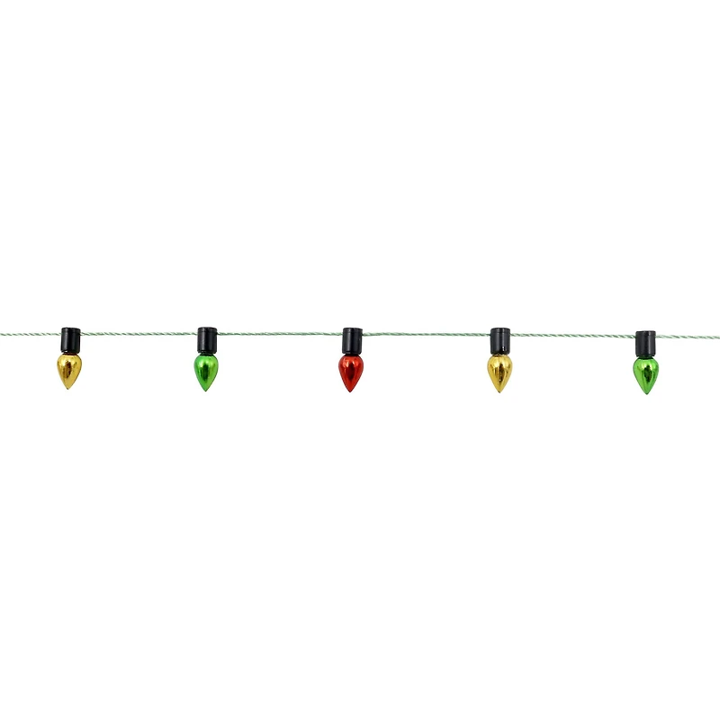 Mini Green, Red & Gold Bulb Garland Decoration by Ashland®