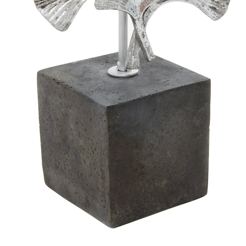 19" Silver Polystone Contemporary Sculpture
