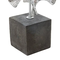 19" Silver Polystone Contemporary Sculpture
