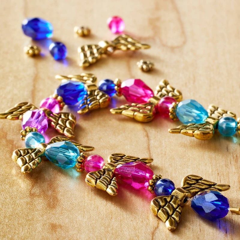 Blue & Purple Metal & Glass Angel Beads by Bead Landing™