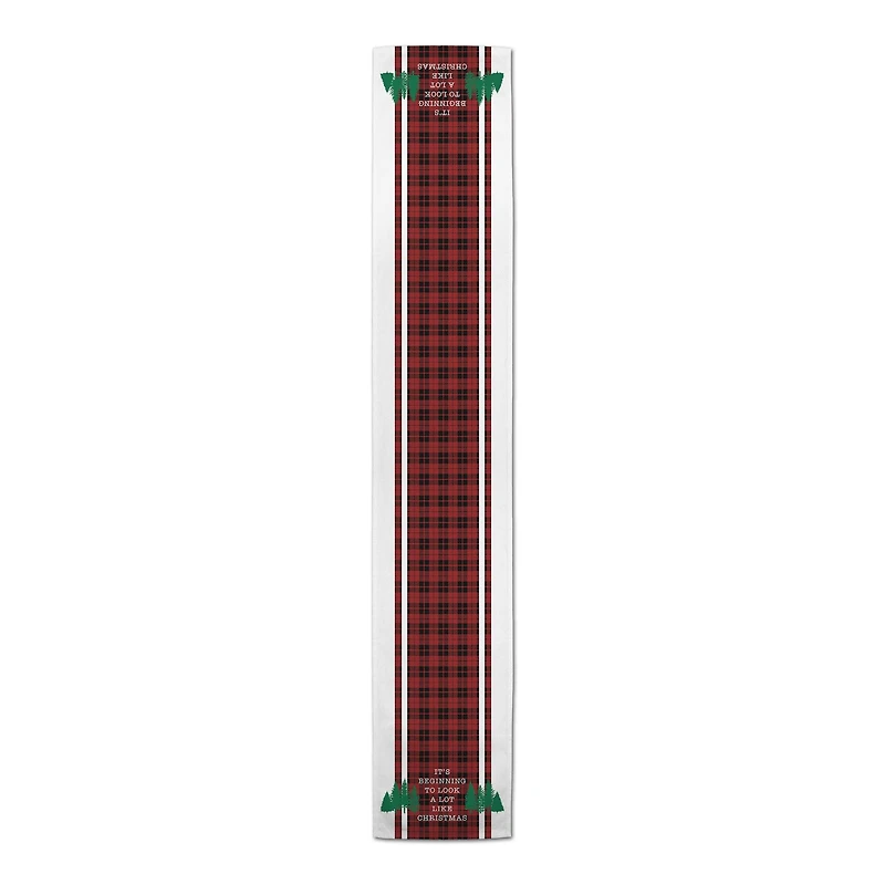 90" Look Like Christmas Plaid Table Runner