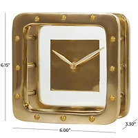 6" Gold Aluminum Geometric Floating Clock