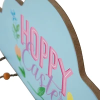 Hoppy Easter Bunny with Eggs Wooden Wall Sign